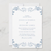 Vintag Blue Classic Einladung (Vorderseite)