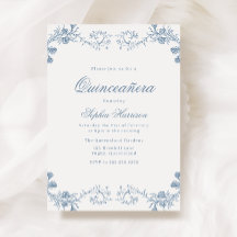 Vintag Blue Classic Elegante Quinceanera
