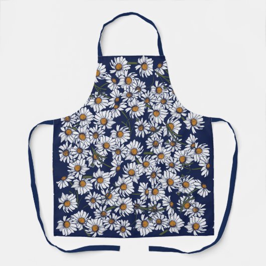 Vintag Blue Daisies Schürze (Vorderseite)