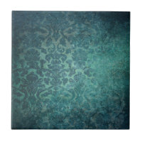 Vintag Blue Damask Tile
