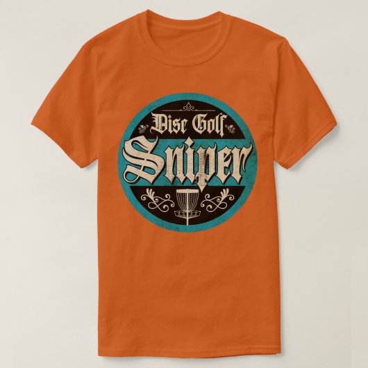Vintag Blue Disk Golf Sniper T-Shirt (Design vorne)