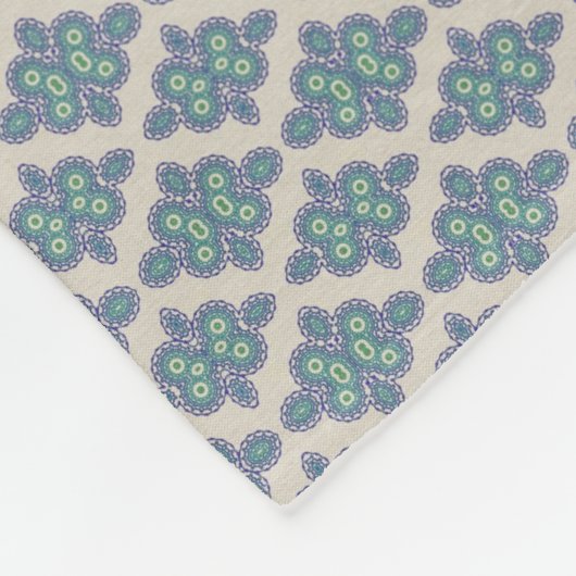 Vintag Blue Dreams Fleece Blanket (Ecke)