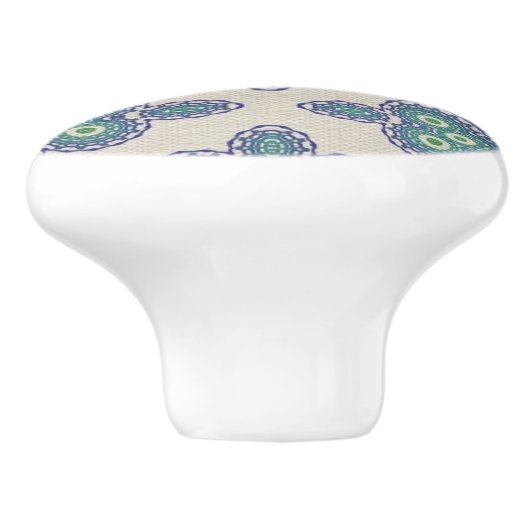 Vintag Blue Dreams Keramik Knoblauch Keramikknauf (Seitenansicht)