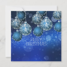 Vintag Blue Flat (Personalisieren) Weihnachtskarte