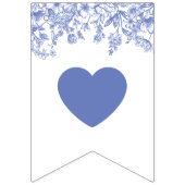 Vintag Blue Floral Brautparty Bunting Banner (Erste Fahne)