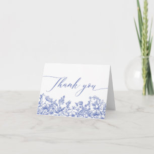 Vintag Blue Floral Brautparty Danke Karte