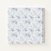 Vintag Blue Floral Brautparty Guestbook Notizblock (Rückseite)
