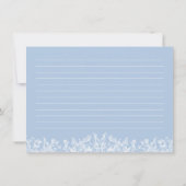 Vintag Blue Floral Brautparty Rezept Card Einladung (Rückseite)