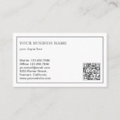 Vintag Blue Floral Camera QR Code Fotograf Visitenkarte (Rückseite)
