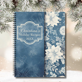 Vintag Blue Floral Custom Holiday Rezept Kochbuch Notizblock