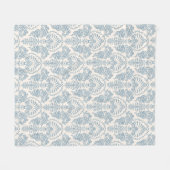 Vintag Blue Floral Damask Fleecedecke (Vorderseite (Horizontal))