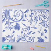 Vintag Blue Floral Decoupage Seidenpapier (Basteln)