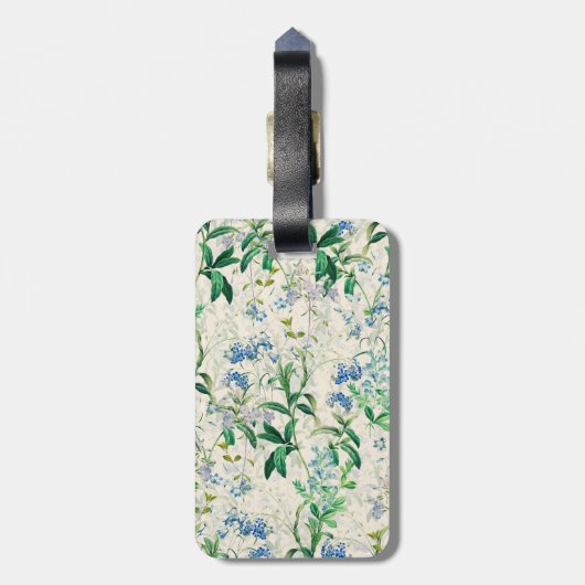 Vintag Blue Floral Gepäckanhänger (Rückseite vertikal)