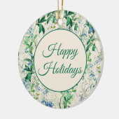 Vintag Blue Floral Keramik Ornament (Links)