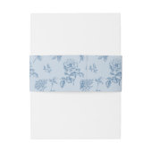 Vintag Blue Floral Modern Monogram Wedding Einladungsbanderole (Rückseitenbeispiel)