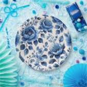Vintag Blue Floral Pappteller (Party)