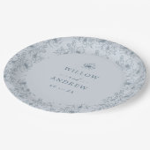 Vintag Blue Floral Pappteller (Schrägansicht)