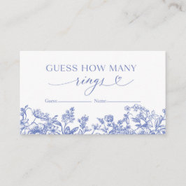 Vintag Blue Floral rät wie viele Rings Game Card Visitenkarte