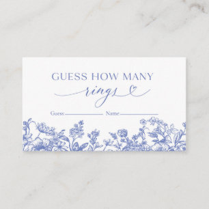Vintag Blue Floral rät wie viele Rings Game Card Visitenkarte