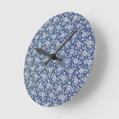 Vintag Blue Floral Runde Wanduhr (Winkel)
