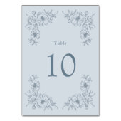 Vintag Blue Floral Tischnummer (Vorderseite)
