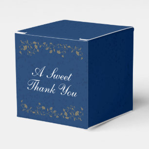 Vintag Blue Floral Wedding Library Vielen Dank Geschenkschachtel