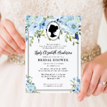 Vintag Blue Florals Bridgerton Brautparty