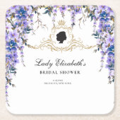 Vintag Blue Florals Bridgerton Brautparty Rechteckiger Pappuntersetzer (Vorderseite)