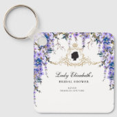 Vintag Blue Florals Bridgerton Brautparty Schlüsselanhänger (Vorderseite)