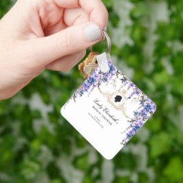 Vintag Blue Florals Bridgerton Brautparty Schlüsselanhänger