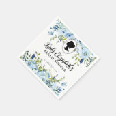 Vintag Blue Florals Bridgerton Brautparty Serviette (Ecke)