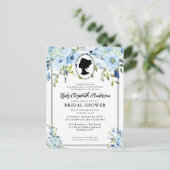 Vintag Blue Florals Regency Era Brautparty Postkarte (Stehend Vorderseite)