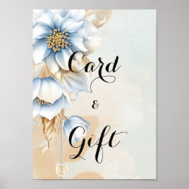 Vintag Blue Flororal Card & Gift Poster