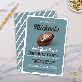 Vintag Blue Football erste Geburtstagsparty Einladung