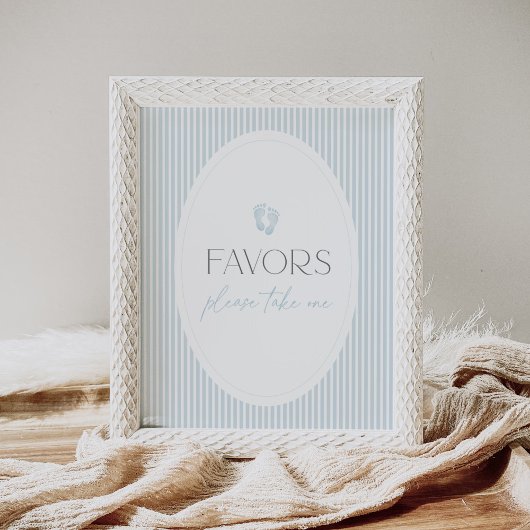 Vintag Blue Footprint Baby Duwer Favoriten Schild