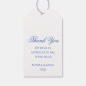 Vintag Blue French Chinoiserie Peacock Vielen Dank Geschenkanhänger (Rückseite)