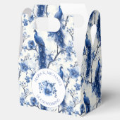 Vintag Blue French Chinoiserie Peacock Wedding Geschenkschachtel (Geöffnet)