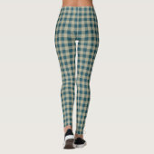 Vintag Blue Gingham Checkered Leggings (Rückseite)