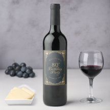 Vintag Blue Gold Blue Gold 80. Geburtstag Elegante
