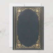 Vintag Blue Gold Foto Elegant Boy-Bestätigung Einladung (Rückseite)