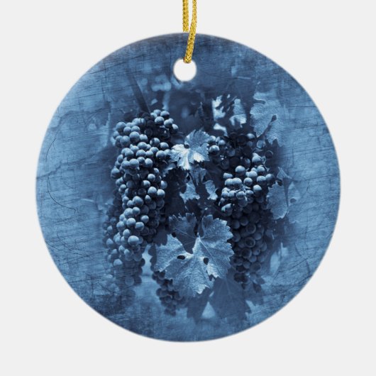 Vintag Blue Grapes Plaster Keramik Ornament (Vorne)