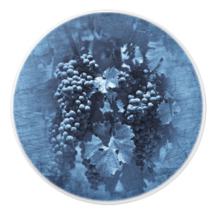 Vintag Blue Grapes Plaster Keramikknauf