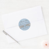 Vintag Blue, Gray Damask Wedding Favor Sticker (Umschlag)