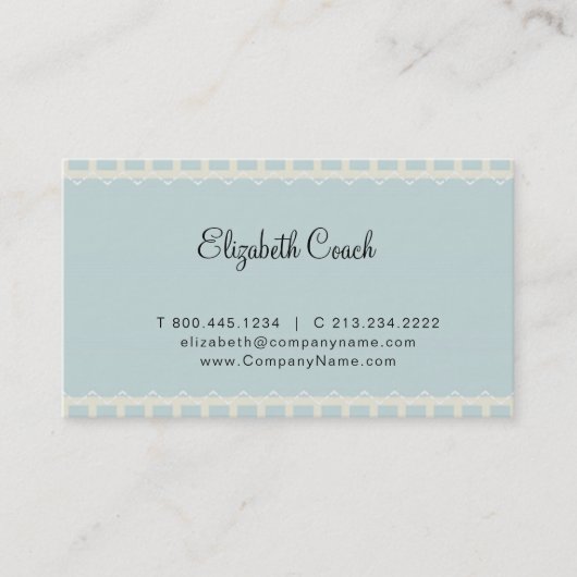 Vintag Blue Gray Visitenkarte (Vorderseite)