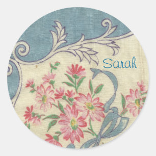Vintag Blue Hanky Stickers
