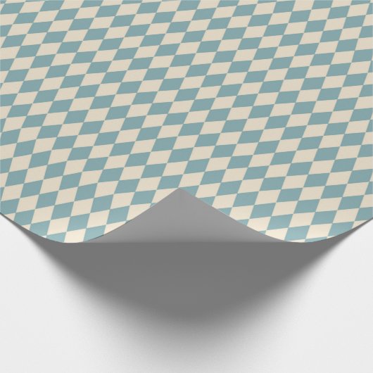 Vintag Blue Harlequin Geschenkpapier (Ecke)