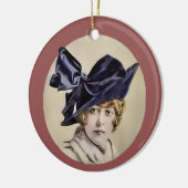 Vintag Blue Hat Keramik Ornament (Links)