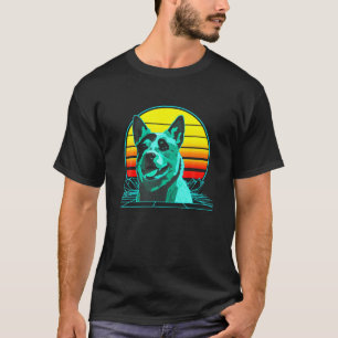 Vintag Blue Heeler Vaporwave T-Shirt