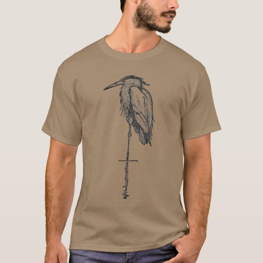 Vintag Blue Heron T - Shirt - (Vorderseite)