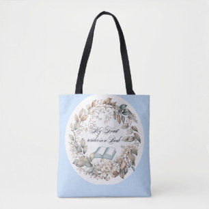 Vintag Blue Hütte Garden Book Liebhaber Tasche